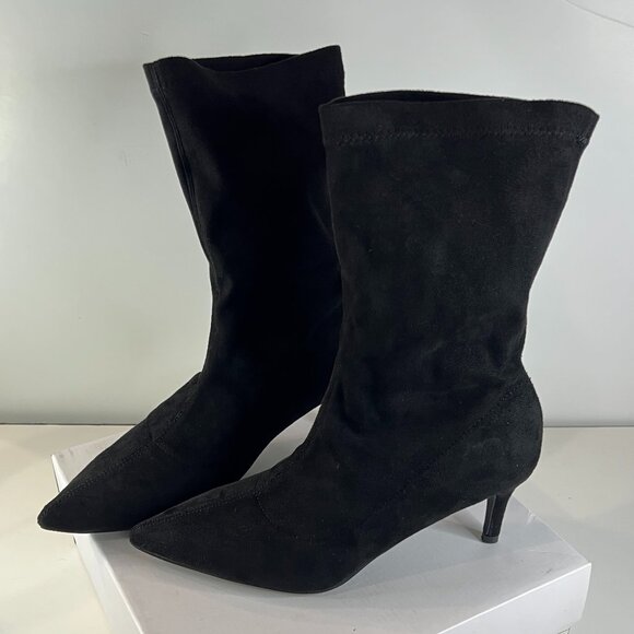 Halston Vegan Suede Ankle Boots - Picture 1 of 9